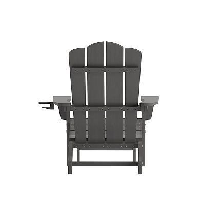 Taylor & Logan Hedley All-Weather Adirondack Chair with Cup Holder & Pull-Out Ottoman
