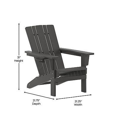 Taylor & Logan 2 pc Hedley Weather Resistant Adirondack Chair with Cup Holder Set