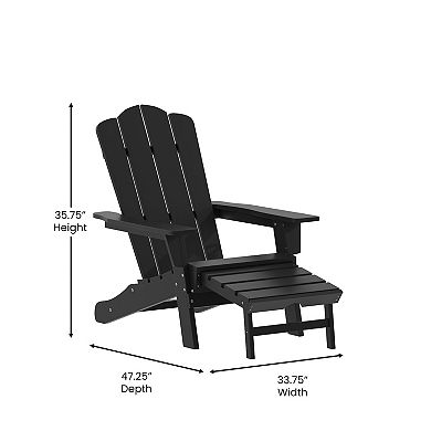 Taylor & Logan Hedley Indoor / Outdoor 2-piece Adirondack Chair with Pull Out Ottoman Set