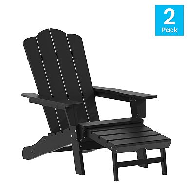 Taylor & Logan Hedley Indoor / Outdoor 2-piece Adirondack Chair with Pull Out Ottoman Set