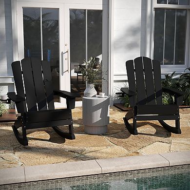 Taylor & Logan Hedley Indoor / Outdoor 2-piece Adirondack Rocking Chair with Cup Holder Set