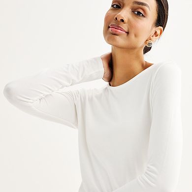 Women's Nine West Essential Long Sleeve Crewneck Shirt