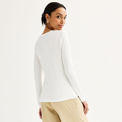 Women's Nine West Essential Long Sleeve Crewneck Shirt