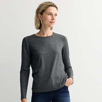 Women's Nine West Essential Long Sleeve Crewneck Shirt