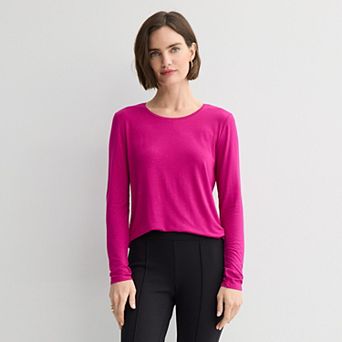 Women's Nine West Essential Long Sleeve Crewneck Shirt