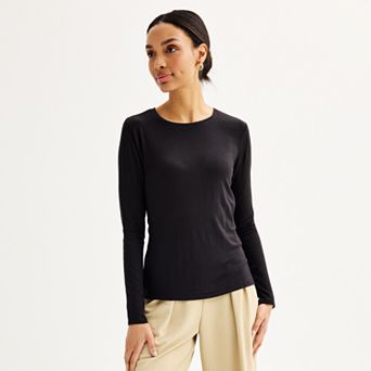 Women's Nine West Essential Long Sleeve Crewneck Shirt