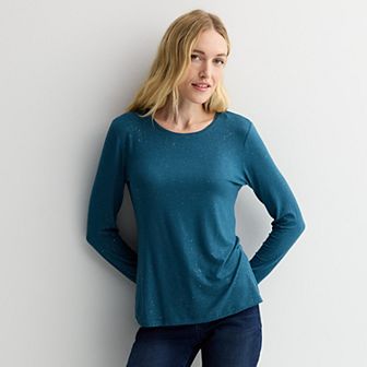 Women's Nine West Essential Long Sleeve Crewneck Shirt