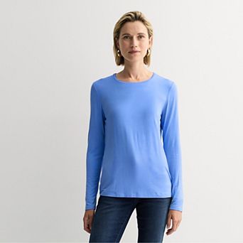 Women's Nine West Essential Long Sleeve Crewneck Shirt