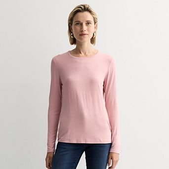 Women's Nine West Essential Long Sleeve Crewneck Shirt