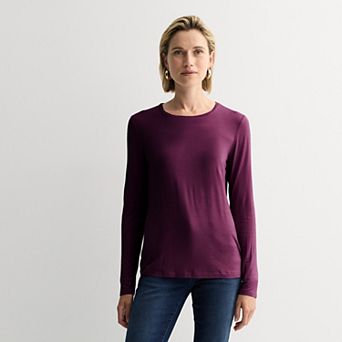 Women's Nine West Essential Long Sleeve Crewneck Shirt
