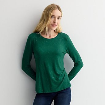 Women's Nine West Essential Long Sleeve Crewneck Shirt