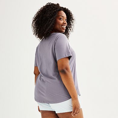 Plus Size Western USA Heart Crewneck Graphic Tee