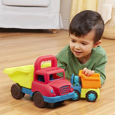 B. Toys - Set De 2 Camions Benne - Grand Et Petit Avec Conducteur - Jouet Pour Enfants 1 An+