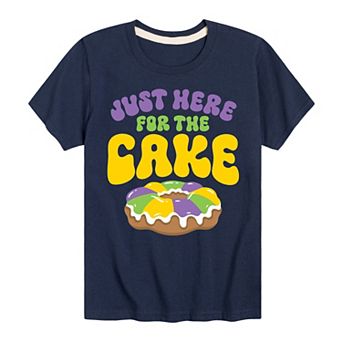 Boys 8-20 Mardi Gras Here For The Cake Graphic Tee