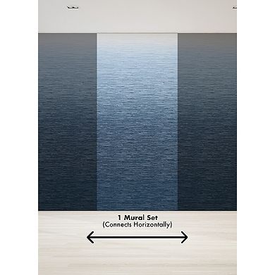 Brewster Home Fashions Into the Deep Dark Blue Ombre Mural Wallpaper Decals