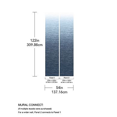 Brewster Home Fashions Into the Deep Dark Blue Ombre Mural Wallpaper Decals