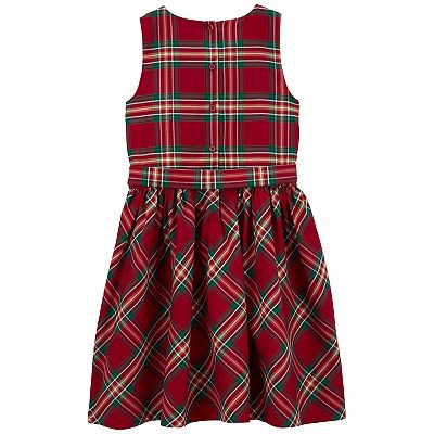 Girls 4 14 Carter s Plaid Sateen Holiday Dress