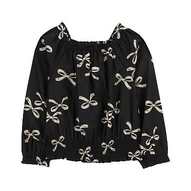 Girls 4-14 Carter's Bow Print Blouse