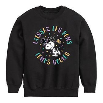 Boys 8-20 Peanuts Mardi Gras Snoopy Fleece Sweatshirt