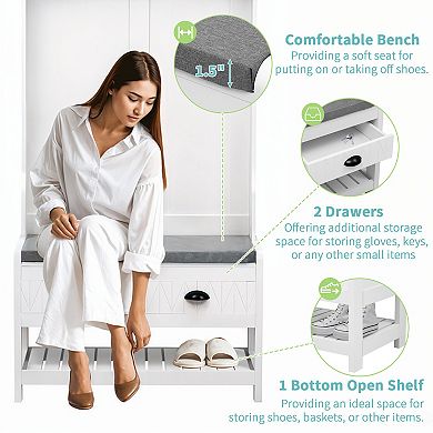 Merax Hall Tree With Storage Bench