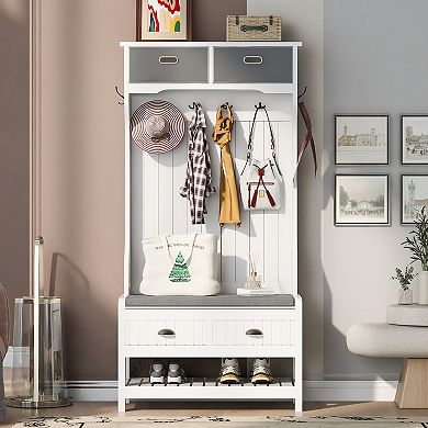 Merax Hall Tree With Storage Bench