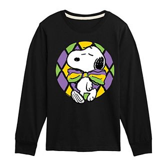 Boys 8-20 Peanuts Mardi Gras Party Long Sleeve