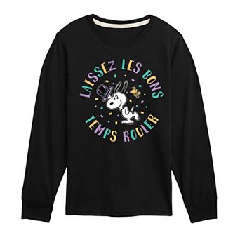 Boys 8-20 Peanuts Mardi Gras Snoopy Long Sleeve