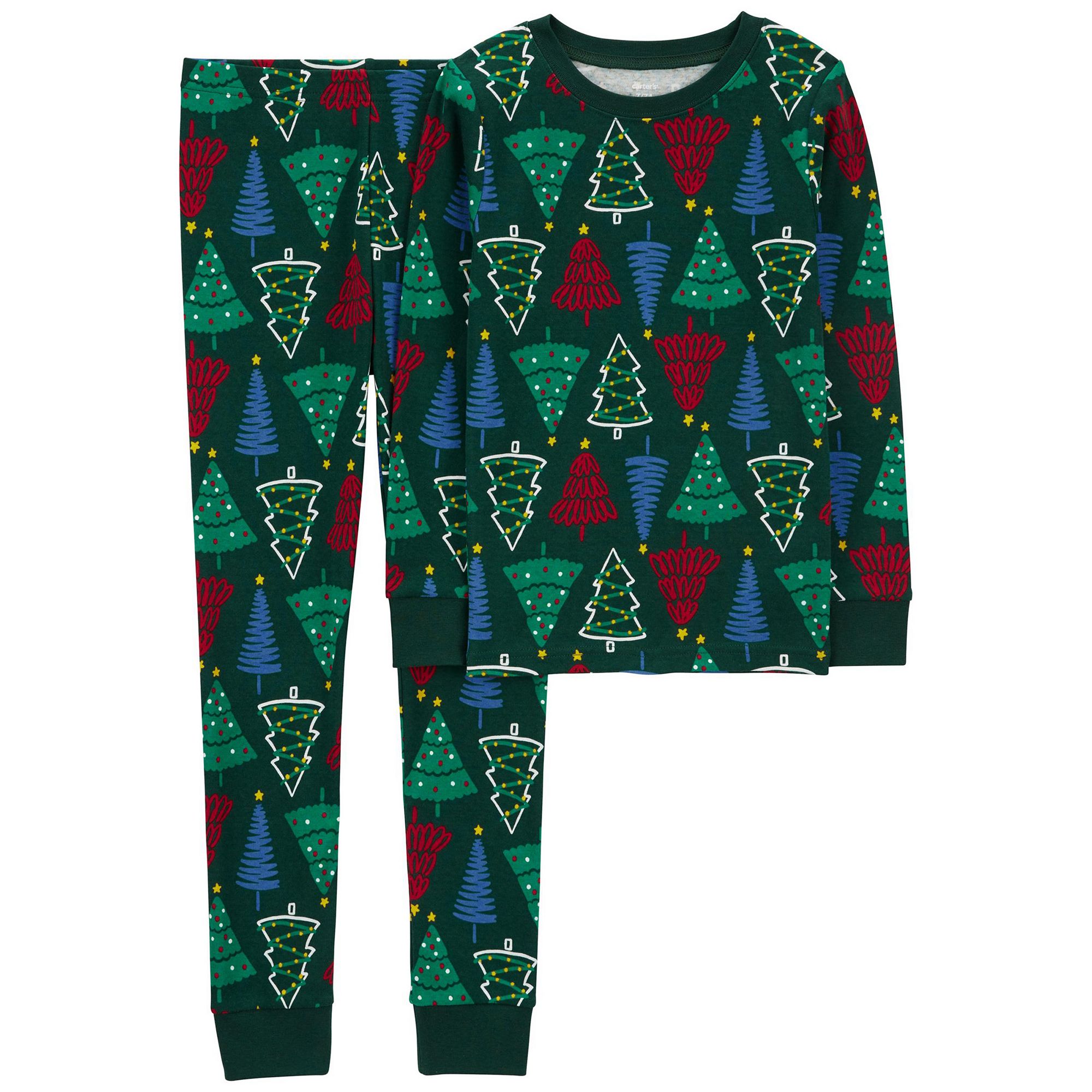 Boys 4-14 Carters Christmas Tree Print Long Sleeve Pajama Top & Pajama Pan