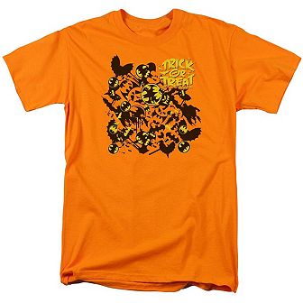 Batman Trick Or Treat Collage Short Sleeve Adult T-shirt