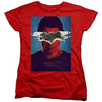 Batman V Superman Superman Poster Short Sleeve Womens T-shirt