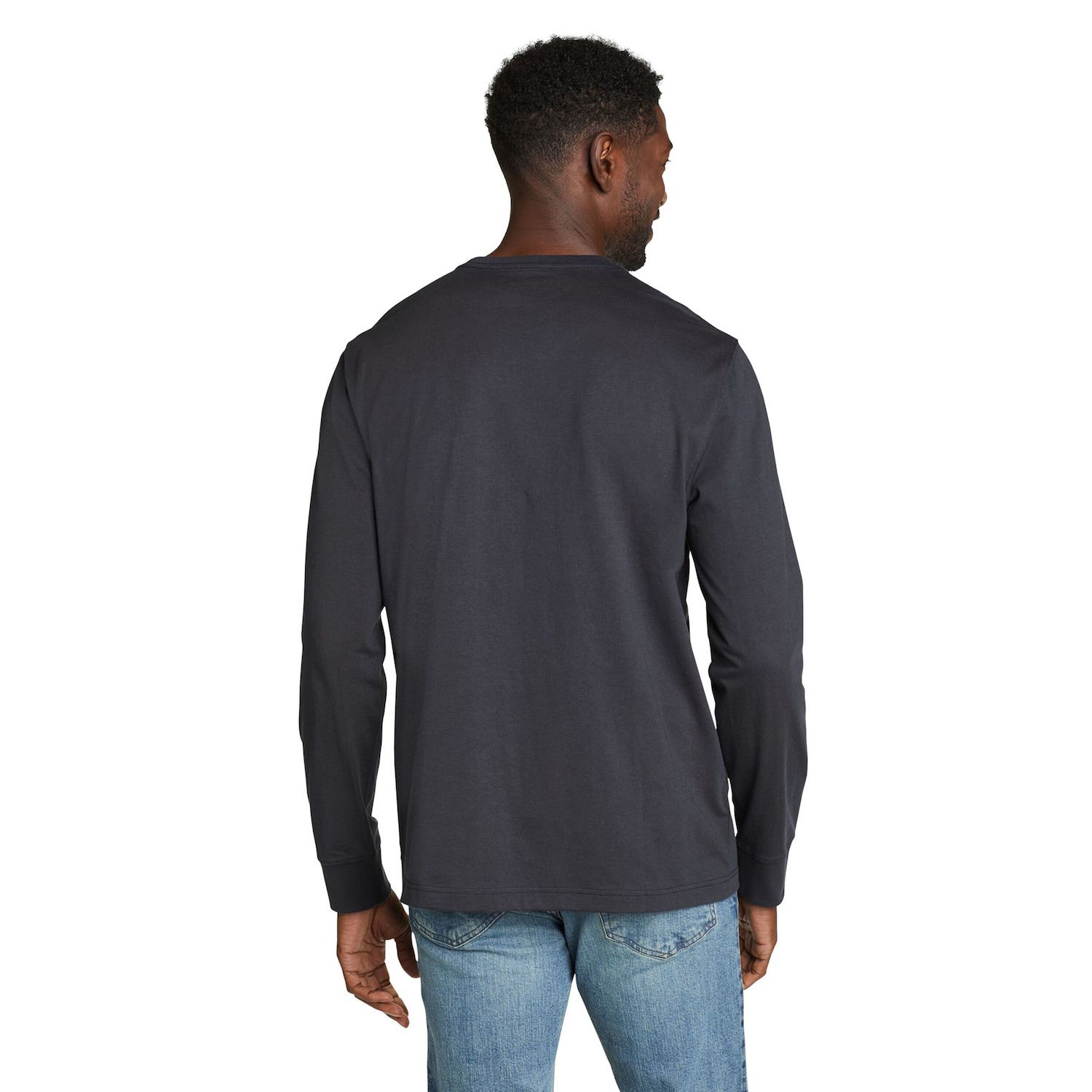 Eddie Bauer Legend Wash T-shirt Classica Uomo 100% Cotone – Maniche Lunghe, Bianca, Taglia Small