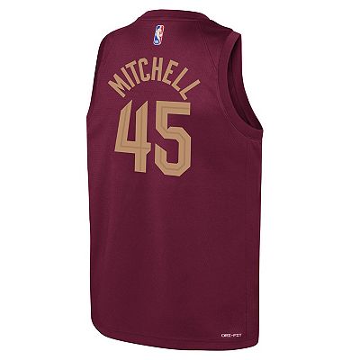 Youth Nike Donovan Mitchell Wine Cleveland Cavaliers 2022 23 Swingman Jersey Icon Edition