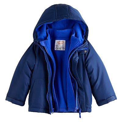 Blue and cream one piece with winter pattern and hood in fleece, baby Blue and cream one piece with winter pattern and hood in fleece, baby