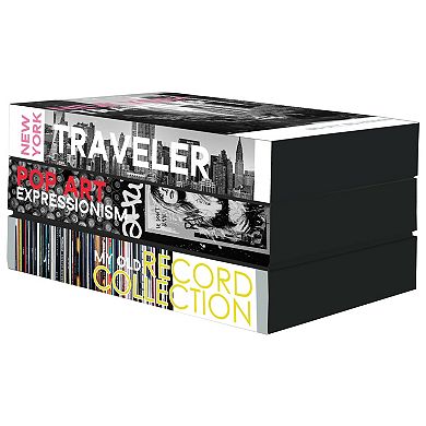 Pop Glam Stacked Books Box Table Decor