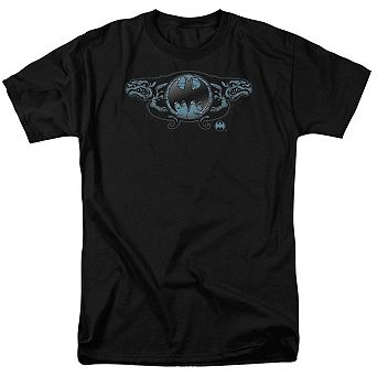 Batman Two Gargoyles Logo Short Sleeve Adult T-shirt