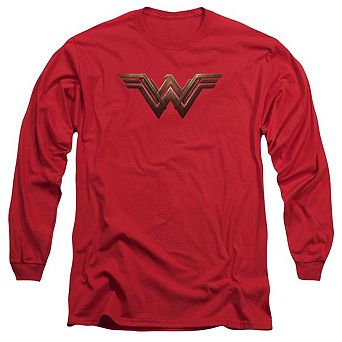 Batman V Superman Wonder Woman Shield Long Sleeve Adult T-shirt
