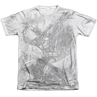 Batman Pencil Batarang Throw Adult 65/35 Poly/cotton Short Sleeve T-shirt