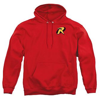 Batman Robin Logo Adult Pull Over Hoodie