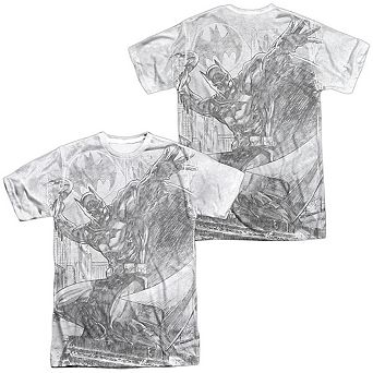 Batman Pencil Batarang Throw Short Sleeve Adult 100% Poly Crew T-shirt