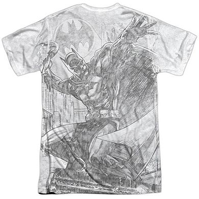 Batman Pencil Batarang Throw Short Sleeve Adult 100% Poly Crew T-shirt