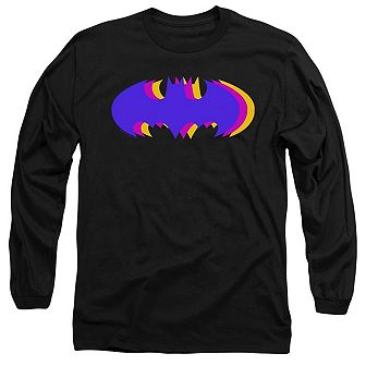 Batman Tri Colored Symbol Long Sleeve Adult T-shirt