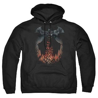 Batman Smoke & Fire Adult Pull Over Hoodie