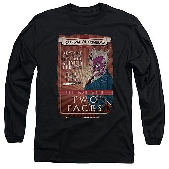 Batman Two Faces Long Sleeve Adult T-shirt