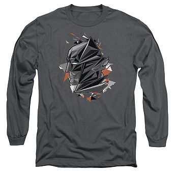 Batman V Superman Bat Head Tech Long Sleeve Adult T-shirt