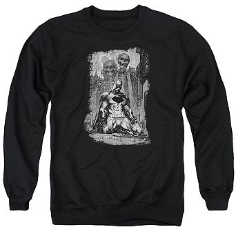 Batman Sketchy Shadows Adult Crewneck Sweatshirt