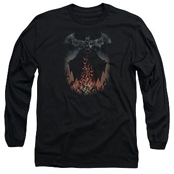 Batman Smoke & Fire Long Sleeve Adult T-shirt