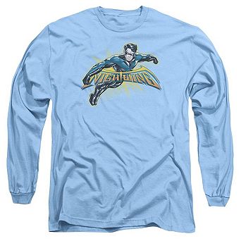 Batman Nightwing Burst Long Sleeve Adult T-shirt