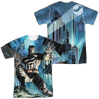 Batman Rainy Rooftop Short Sleeve Adult Poly Crew T-shirt