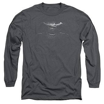 Batman V Superman Bw Logo Long Sleeve Adult T-shirt