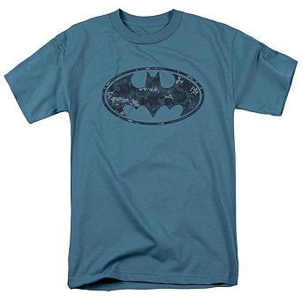 Batman Navy Camo Shield Short Sleeve Adult T-shirt